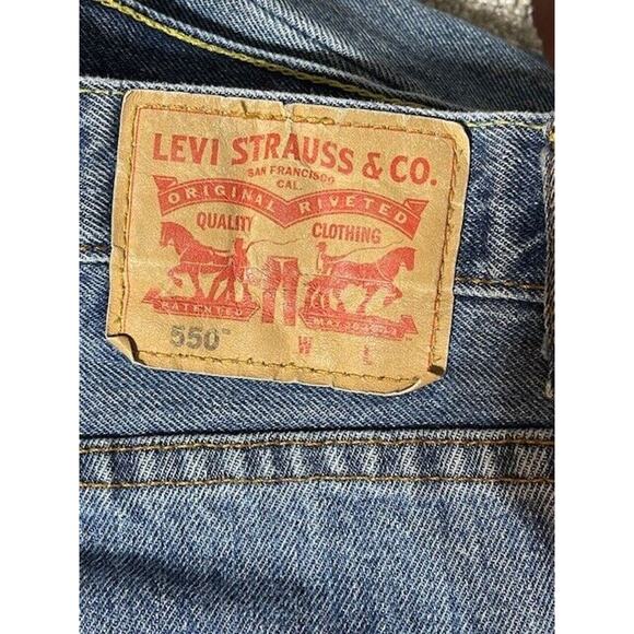 Levi's 550 Jeans Mens 44x34 Straight Leg Medium Wash Denim High Rise Blue - Picture 6 of 8